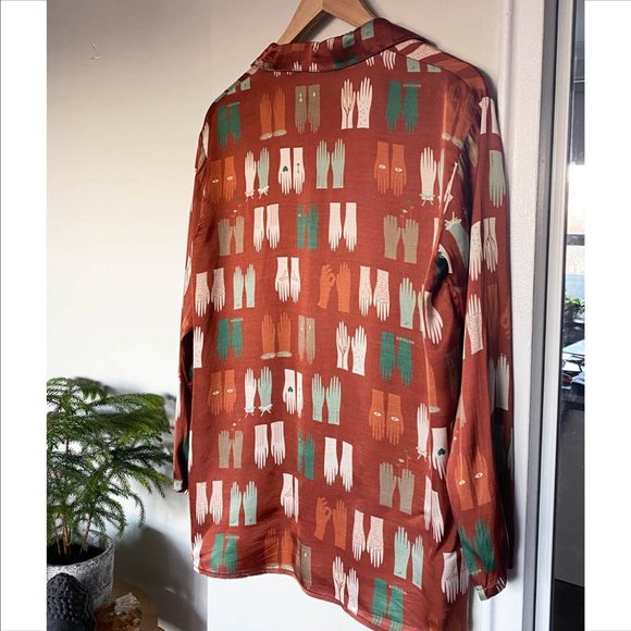 Nice Things Woodland Print Long Sleeve Blouse - Picture 3 of 8